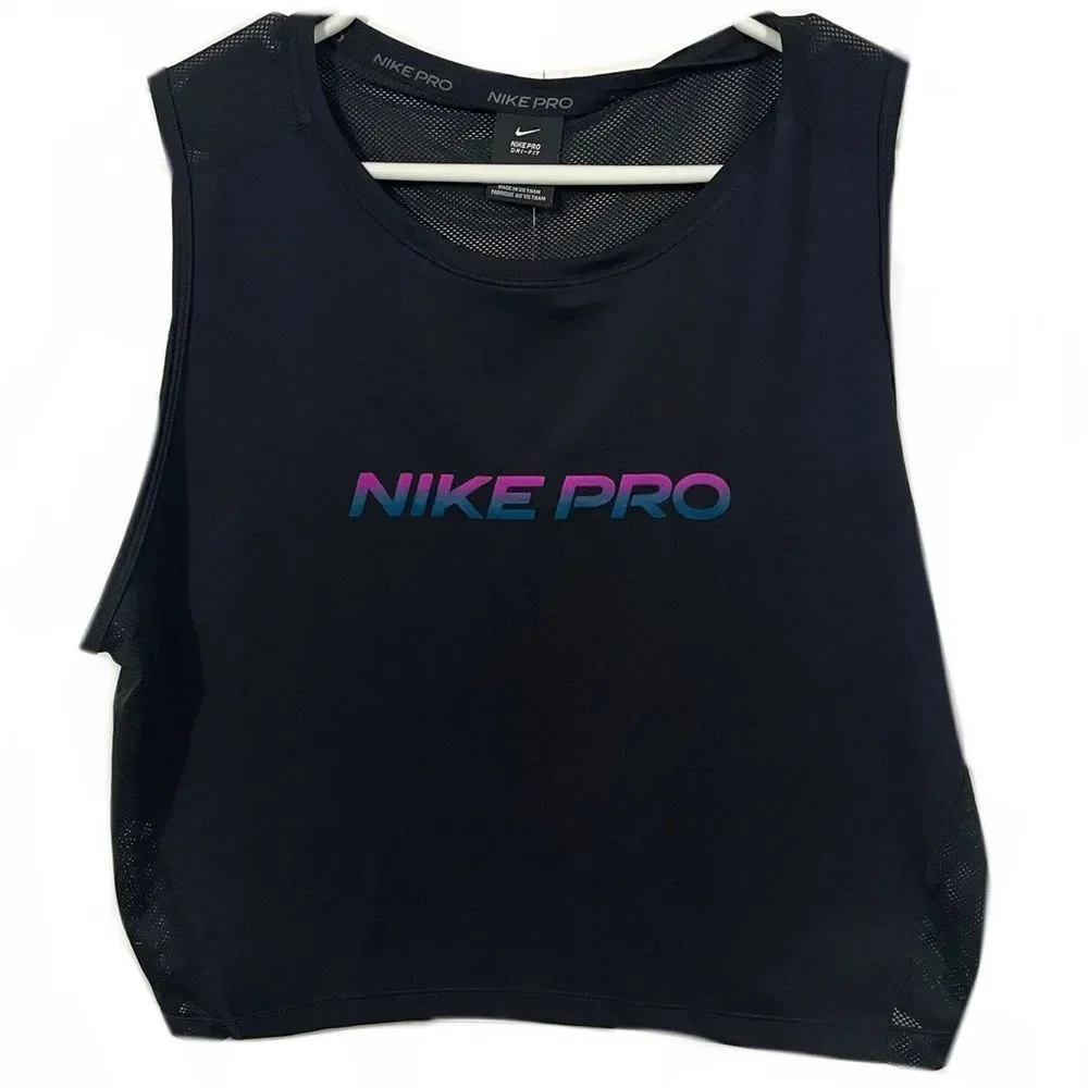 NWT Nike Pro Plus Size Mesh Muscle Crop Tank Top